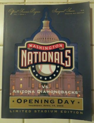 Washington Nationals - Inaugural Opening Day Program - April 14,  2005
