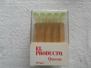 El Producto Queens 25 Cigar Glass Tubes (empty) Plastic Box