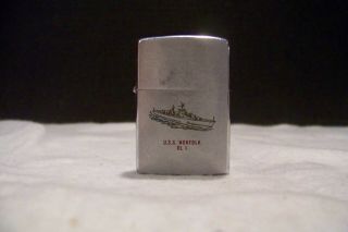 Vintage Uss Norfolk Dl 1 Zippo Lighter Us Navy Ship Case Only No Inside