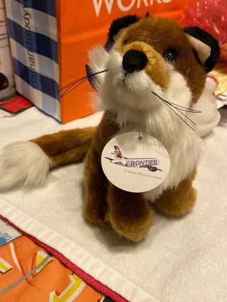 Frontier Airlines Foxy The Fox Stuffed Toy W/ Paper Tag