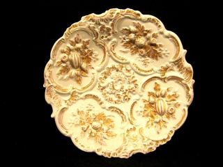 Antique Meissen Leuteritz Rococo Cabinet Display Plate High Relief Gold C 1800 