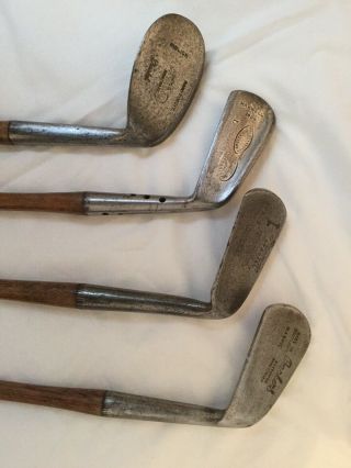 Vintage Hickory Golf Clubs X 4 (forgan / Winton Etc)