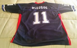 Drew Bledsoe Buffalo Bills Blue Reebok Jersey,  Pre - Owned,  Size Large