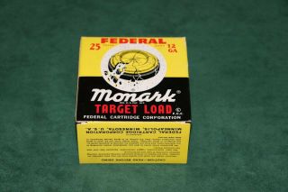 Monark Target Load 12 Ga.  Shot Shell Box