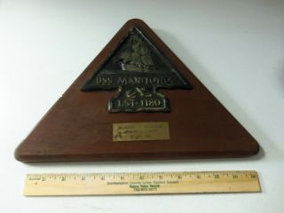 Vintage Uss Manitowoc Lst - 1180 Wall Plaque Us Navy Ship