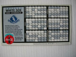 1996 Chicago White Sox Schedule Magnet Coca - Cola
