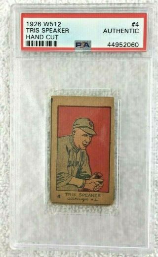 Tris Speaker 1926 W512 4 Strip Card Psa Authentic Cleveland Indians Hof Look