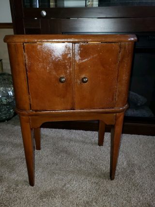 Vintage Humidor Copper Lined Smoking Table / Cigar Stand Cabinet.
