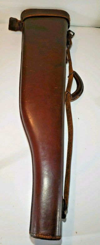 Antique Vintage Gun Hard Case Leather Rifle Shotgun Case (unbranded) Mutton?