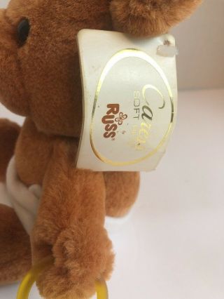 RUSS BERRIE CARESS SOFT PETS BiBi Teddy Bear Plush With Pacifier Korea 9 