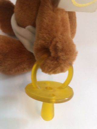 RUSS BERRIE CARESS SOFT PETS BiBi Teddy Bear Plush With Pacifier Korea 9 