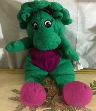 Vintage 1998 Lyons Barney Baby Bop Large Plush Dinosaur Doll 31”