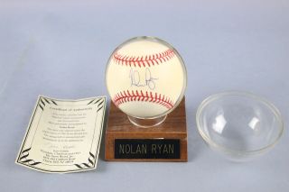 Nolan Ryan Signed Rawlings Baseball Houston Astros Texas Rangers W/