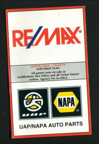 Calgary Flames - - 1994 - 95 Pocket Schedule - - Re/Max - - NAPA 2