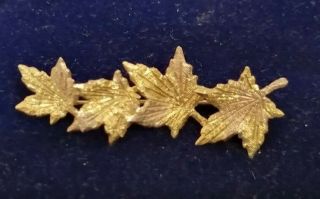 Vintage 10k Rose And Yellow Gold Black Hills Gold Maple Leaf Brooch - 2.  2 Gms