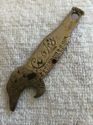 Vintage Bottle Opener From ‘ Cook’s In Evansville,  Indiana Hawk Claw
