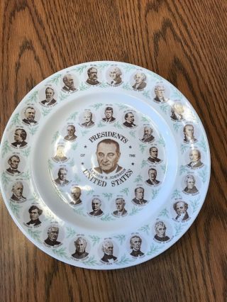 Vintage Presidents Of The United States Collector Plate - Lyndon B.  Johnson