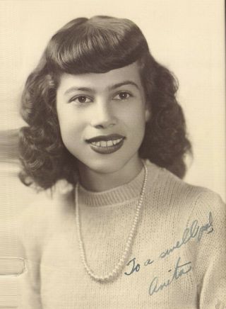 Vintage Old 1940s Photo Of A Pretty Mexican - American Woman Anita Ramirez Visalia