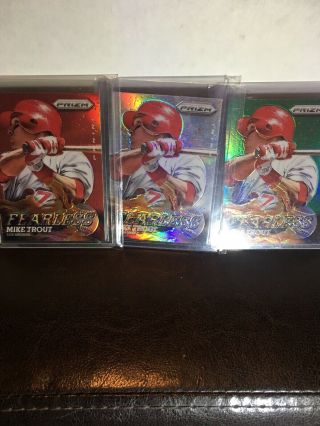 Look 2013 Panini Prizm Fearless Mike Trout Red Green Silver Ssp