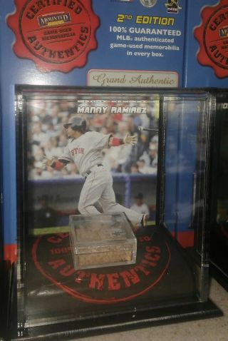 Manny Ramirez Boston Red Sox 2007 Mounted Memories Game Dirt Display Case