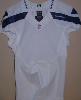 Seattle Seahawks Official Team Issue Game Jersey Nike Size 42 Blank White