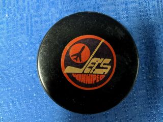 Nhl Winnipeg Jets Vintage Viceroy Rubber Shield V3 Slug Game Puck 1980/83