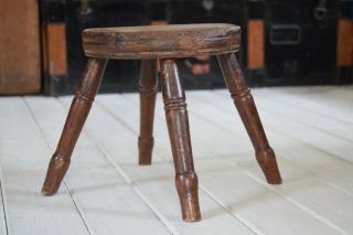 Antique Georgian Milking Stool,  Antique Stool,  Footstool,  Small Stool,  Wooden Stool