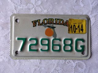 Florida Motorcycle License Plate State Of Florida October 14 Decal
