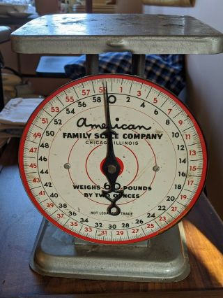 Vintage American Family Scale 60 Pounds Grey