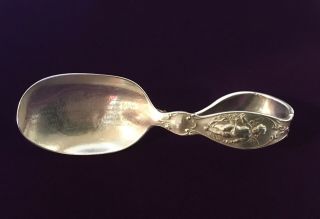 Reed & Barton Sterling Silver Curved Handle Baby Spoon Cupid Rub - A - Dub - Dub