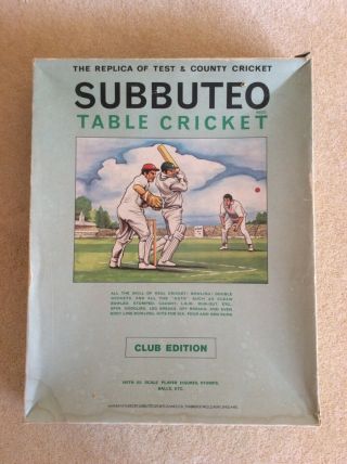 Subbuteo Table Cricket Game Rare Vintage Club Edition