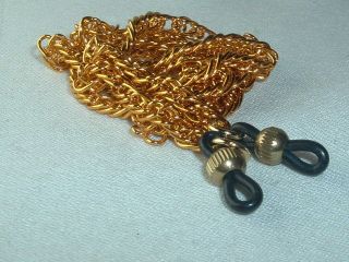 Vintage Gold Tone Eyeglass Chain Holder 24 "