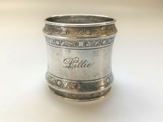 Antique Gorham Sterling Silver Napkin Ring Arts & Crafts Aesthetic Mono Lillie