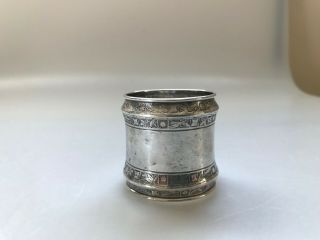 ANTIQUE GORHAM STERLING SILVER NAPKIN RING ARTS & CRAFTS AESTHETIC MONO LILLIE 3