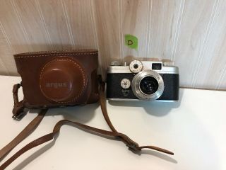 1940s Argus Vintage Rangefinder Argus C4 Camera With 50mm F/ 2.  8 Coated Cintar L
