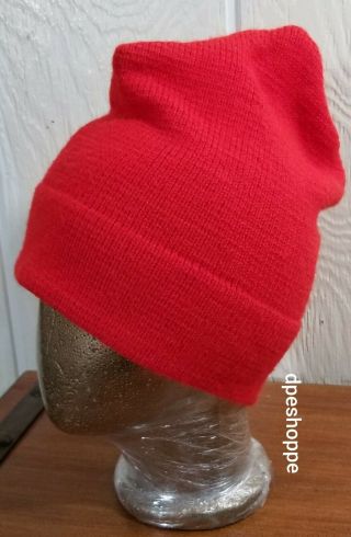 Vintage Moriarty (beconta) Stowe Vermont Red Wool Ski Winter Knit Hat Cap Beanie