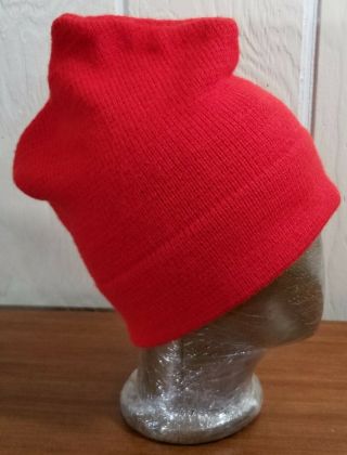 Vintage MORIARTY (Beconta) STOWE VERMONT Red Wool Ski Winter KNIT Hat Cap Beanie 2
