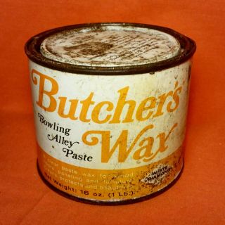 Vintage White Diamond Butchers Bowling Alley Paste Wax 16oz 1lb Can Carnuba