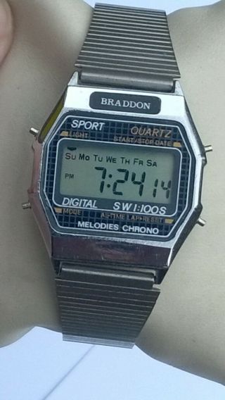 Braddon Sport Melodies Vintage Lcd Digital Alarm Stopw Watch