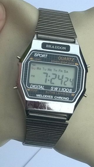 Braddon Sport Melodies Vintage LCD Digital Alarm Stopw Watch 2