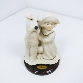 Vintage Giuseppe Armani Capodimonte Figurine " Girl W/dog " Florence 1995 Signed