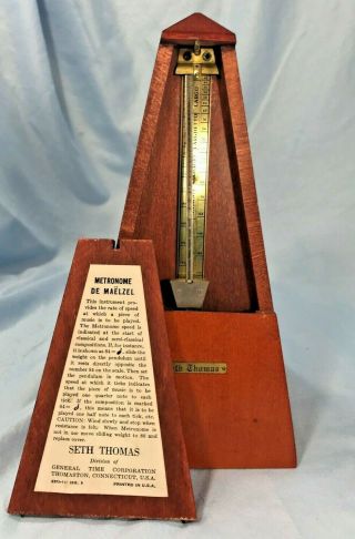 Vintage Seth Thomas Metronome Made In Usa Circa 1960 