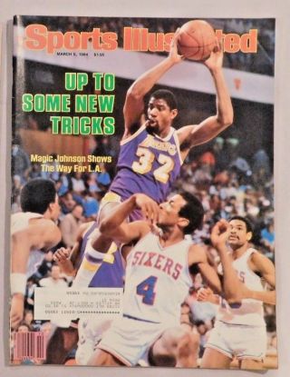 1984 Sports Illustrated Magic Johnson Los Angeles Lakers Vs 76ers
