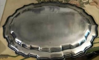 Rare Vintage Large Heavy Solid Sterling Silver Monogramed Serving Tray 3lb 4.  5oz 2