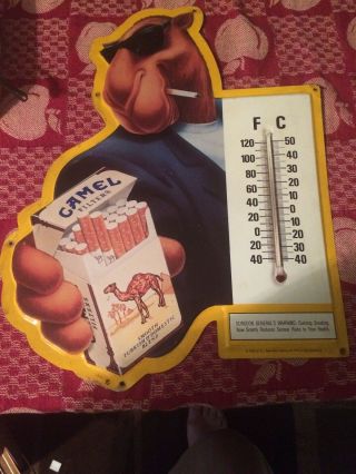 Vintage Joe Camel Thermometer Cigarette Store Display Promo Sign 1992