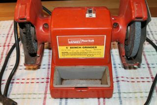 Vintage Montgomery Ward Powr - Kraft 5in.  Electric Bench Grinder / Wire Wheel