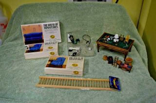Miniature Doll House Furniture.  Lighting Items.  Pool Table/rack.  Look