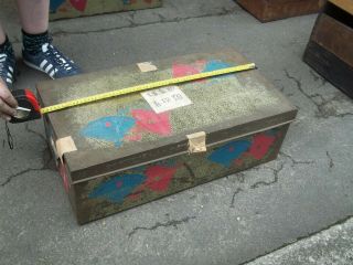 Vintage Japanese Painted,  Tin Chest Box,  Trunk Toys,  Shop Prop Display,  Table