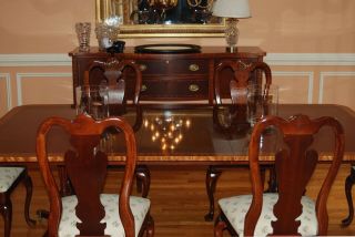 Baker Furniture Historic Charleston Mahogany Double Pedestal Dining Room Table 2