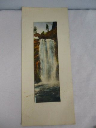 Vintage Hand Tinted Photograph Of Waterfall